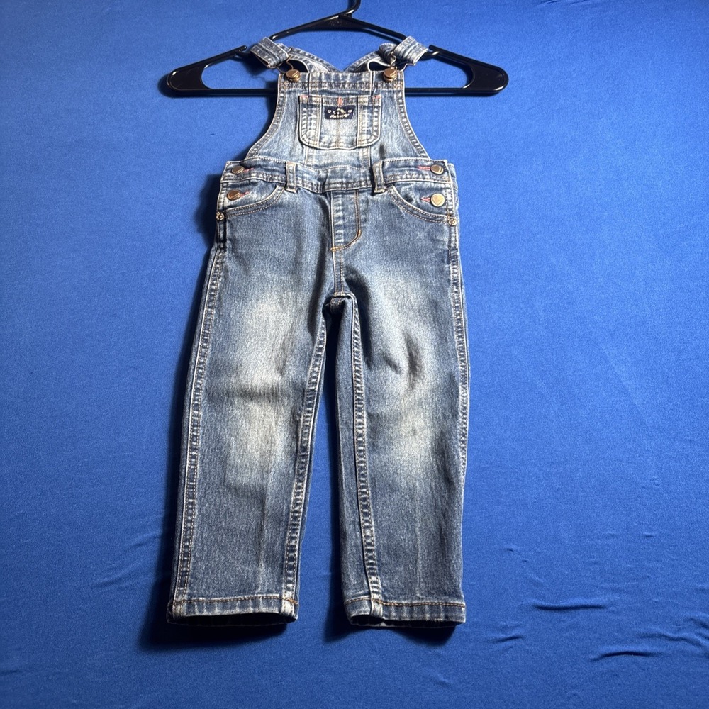 Jordache Toddler Girl's Denim Overalls Heart Buttons Size 2T
